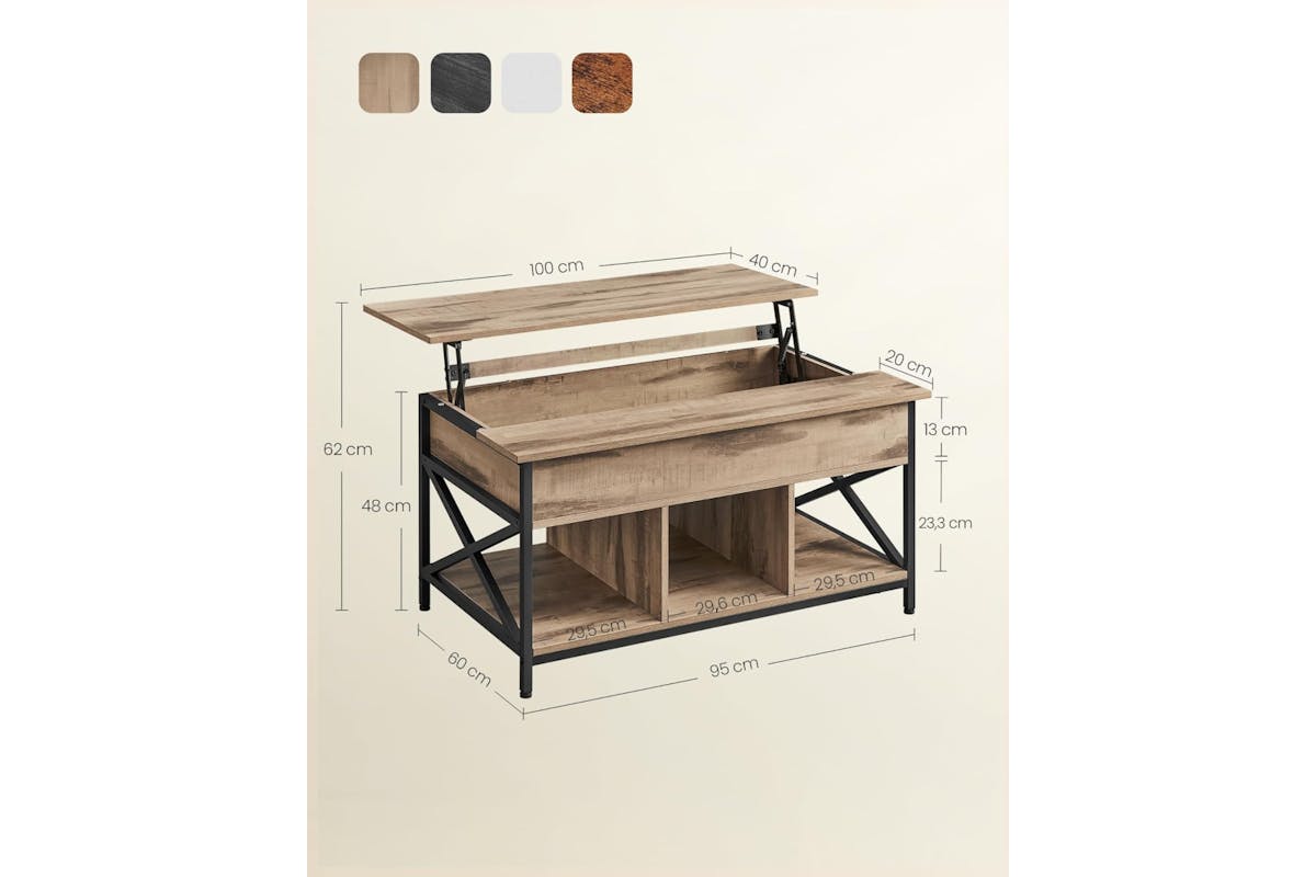 Vasagle Coffee Table | Camel Brown/Black-6