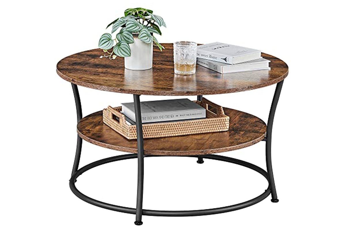 Vasagle Round Coffee Table | Rustic Brown-4