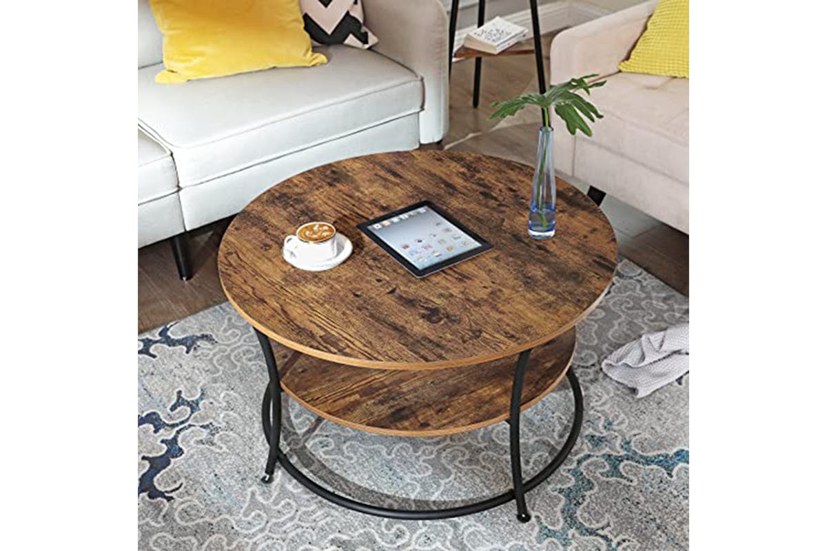 Vasagle Round Coffee Table | Rustic Brown-5