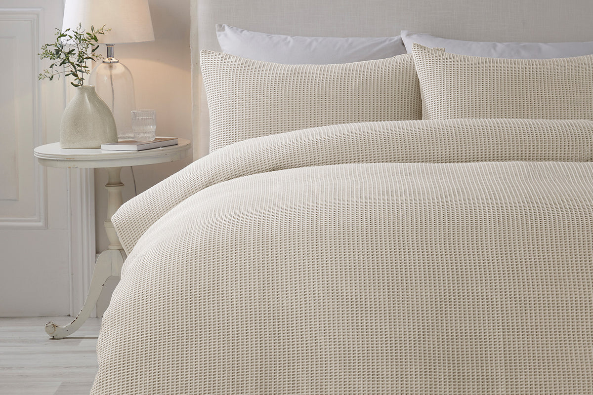 Serene | Lindly Duvet Cover Set | Beige | Single