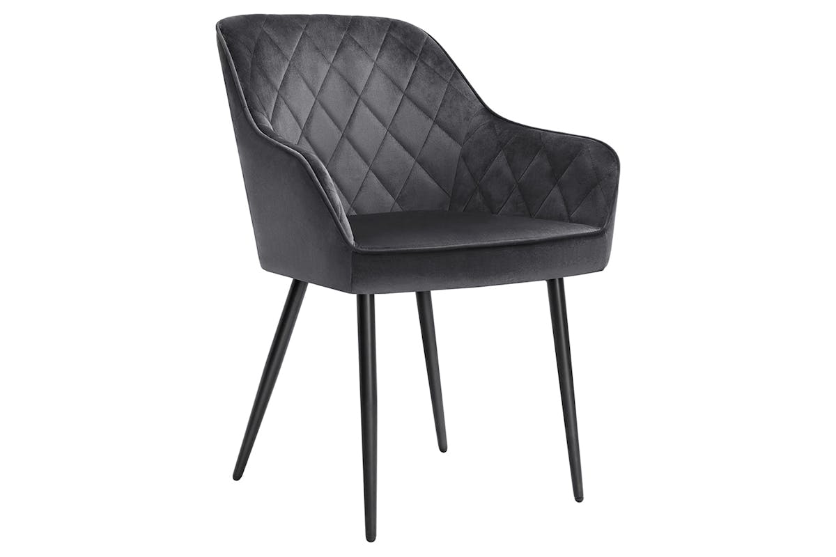 Songmics Carver Dining Chair | Velvet | Grey