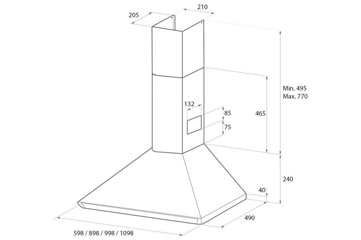 Rangemaster 100cm Cooker Hood | LEIHDC100BC/-2