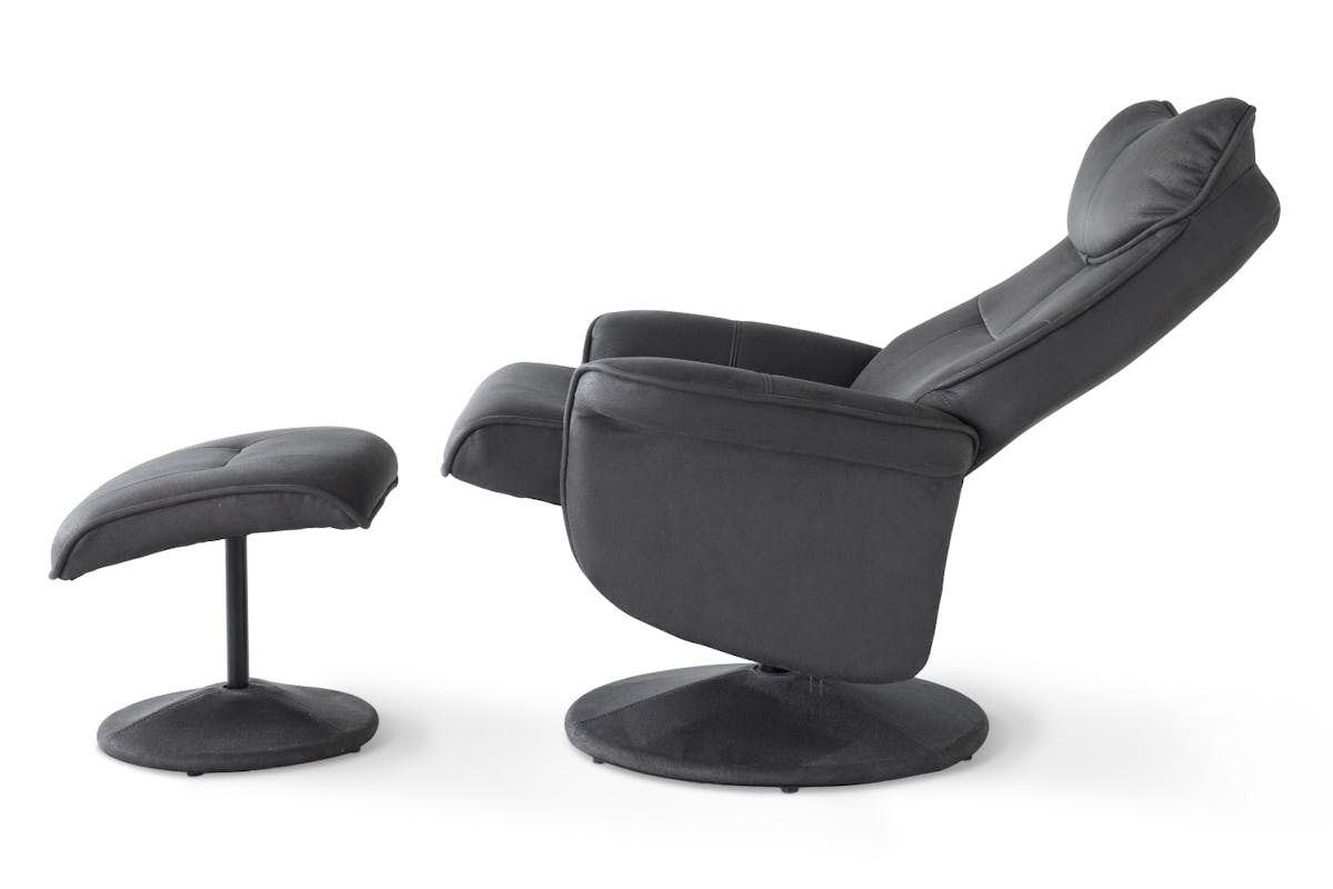 Levi Recliner with Footstool | Slate-6