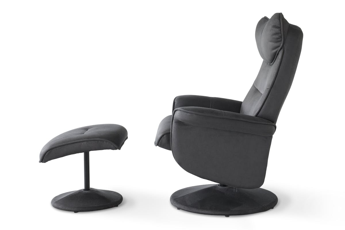 Levi Recliner with Footstool | Slate-7