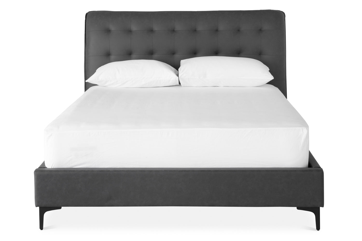 Lewis Bed Frame | Vegan Leather | King | 5ft | Black-2
