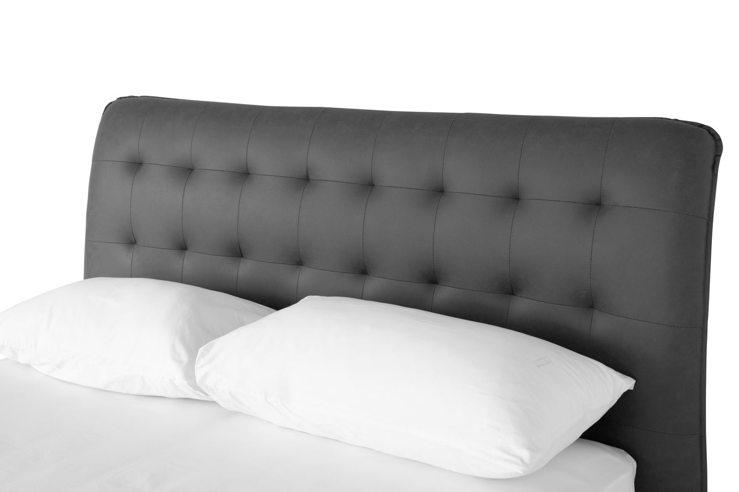 Lewis Bed Frame | Vegan Leather | King | 5ft | Black-6