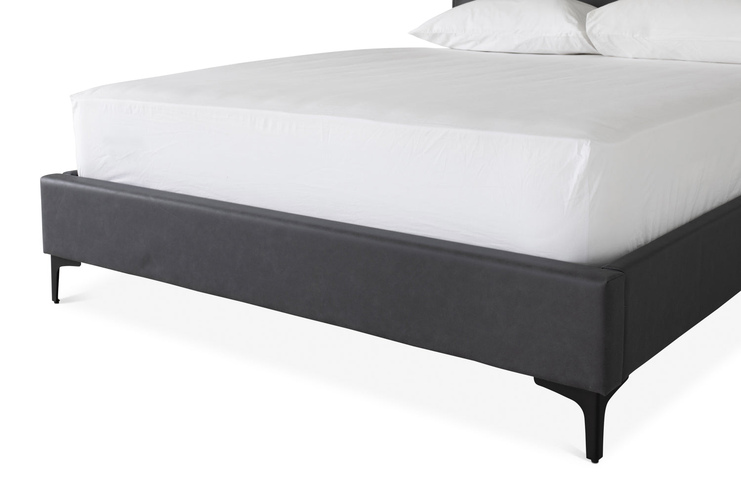 Lewis Bed Frame | Vegan Leather | King | 5ft | Black-7
