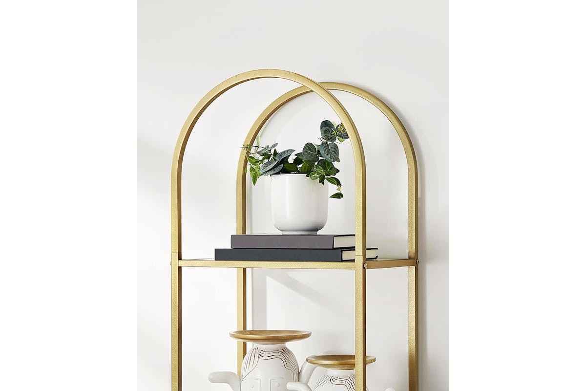 Vasagle Tempered Glass Storage Bookcase | 5 Shelves | Golden-5