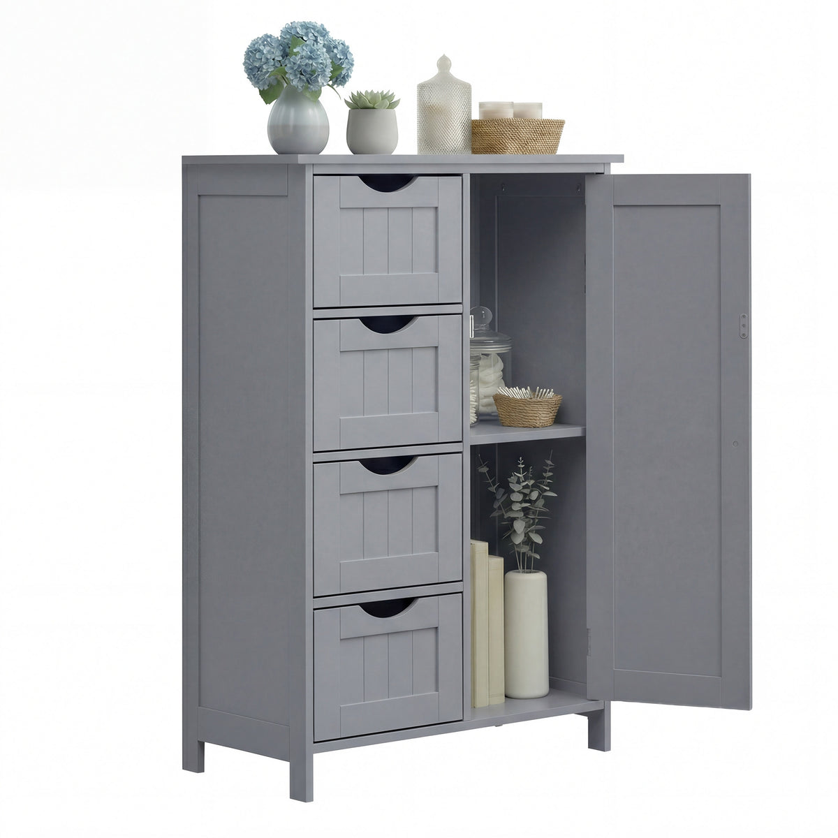 Bathroom Floor Storage Cabinet | Bathroom Storage Unit | Mdf | 30 X 55 X 82 Cm-2