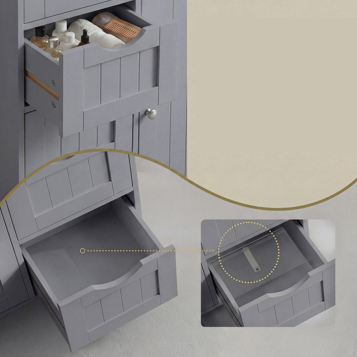 Bathroom Floor Storage Cabinet | Bathroom Storage Unit | Mdf | 30 X 55 X 82 Cm-7