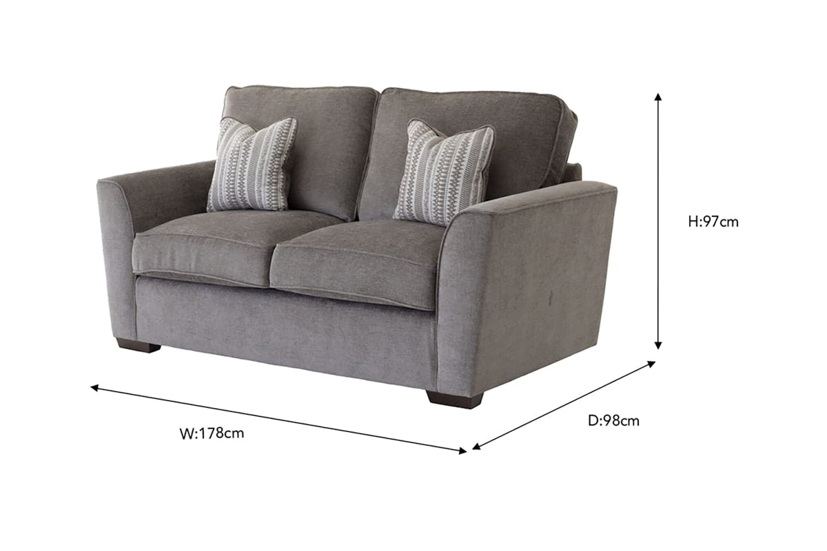 Lilly 2 Seater Sofa | Fabric | Smoke Stone-3