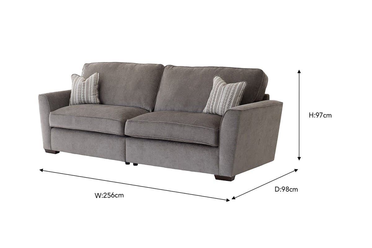Lilly 4 Seater Sofa | Fabric | Smoke Stone-3