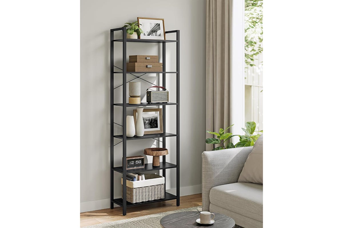 Vasagle Tall Bookshelf | 6 Shelves | Ebony Black/Ink Black-4