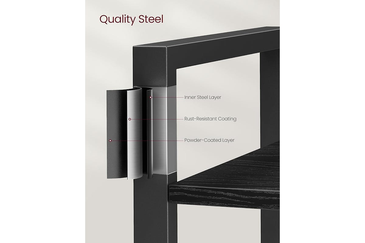 Vasagle Tall Bookshelf | 6 Shelves | Ebony Black/Ink Black-6
