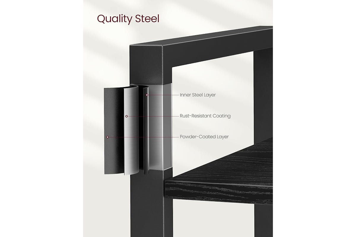 Vasagle Tall Bookcase | Large | 6 Shelves | Ebony Black/Ink Black-5