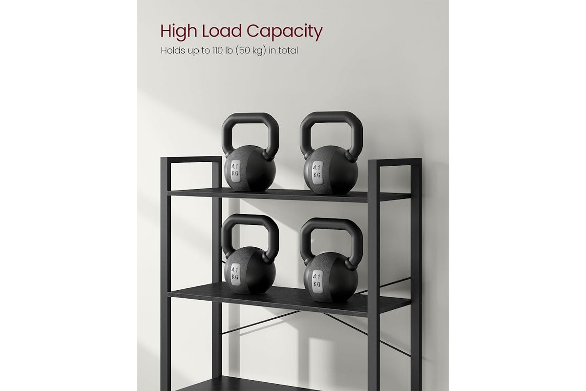 Vasagle Tall Bookcase | Large | 6 Shelves | Ebony Black/Ink Black-6