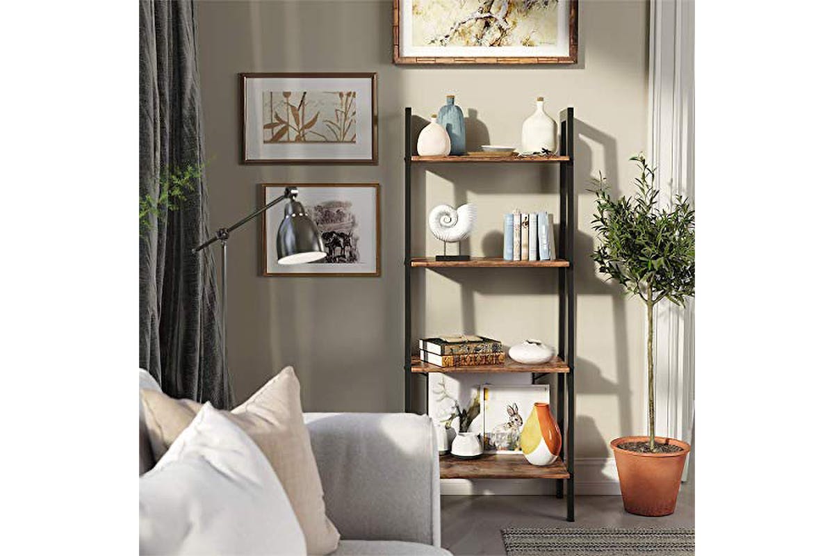Vasagle Ladder Shelf | 4 Shelves | Rustic Brown-3