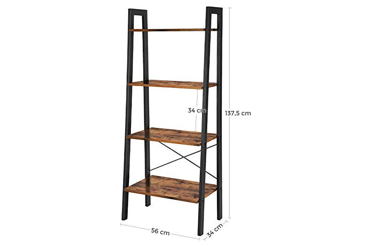 Vasagle Ladder Shelf | 4 Shelves | Rustic Brown-7