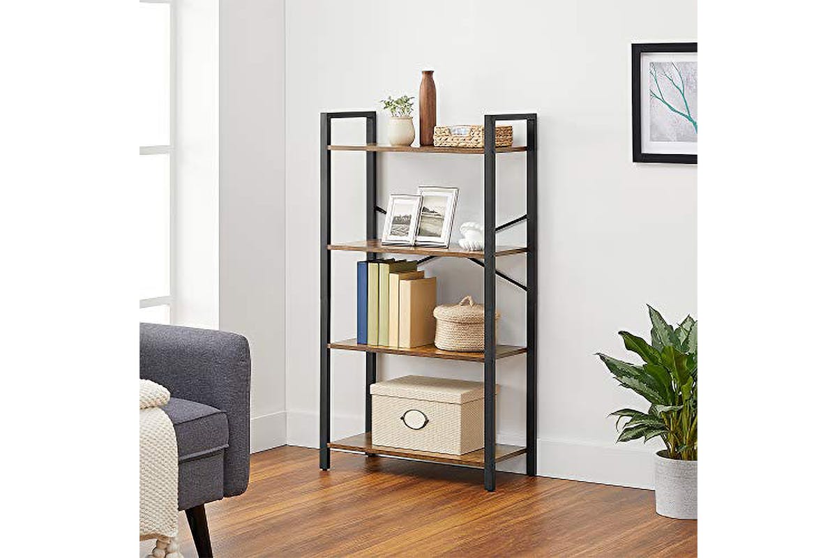 Vasagle Tall Ladder Shelf | 4 Shelves | Rustic Brown-2