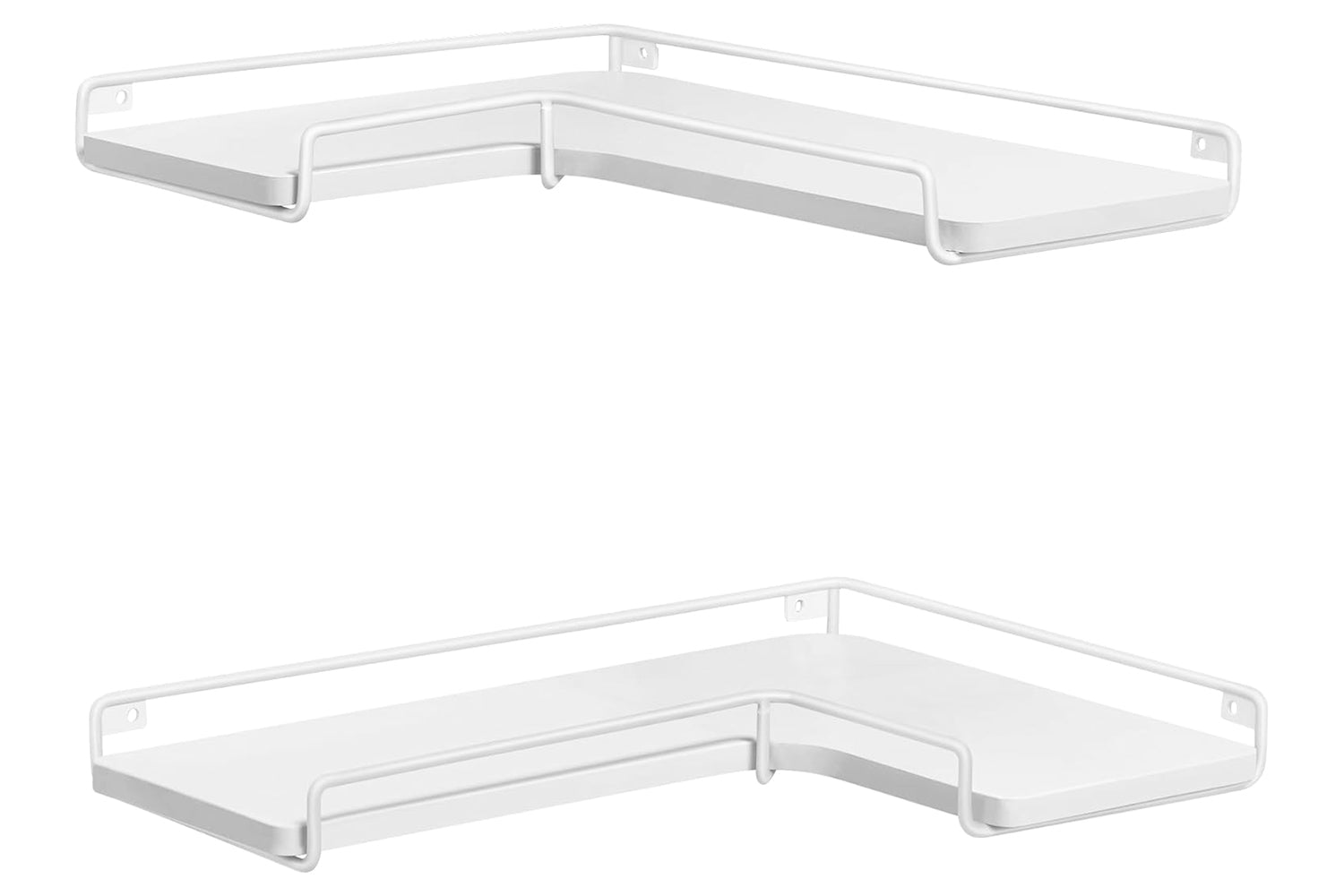 Vasagle L-shaped Corner Shelves Set Of 2 Wall Shelves Industrial Design Living Room Bedroom Kitchen Cloud White Lls831w14