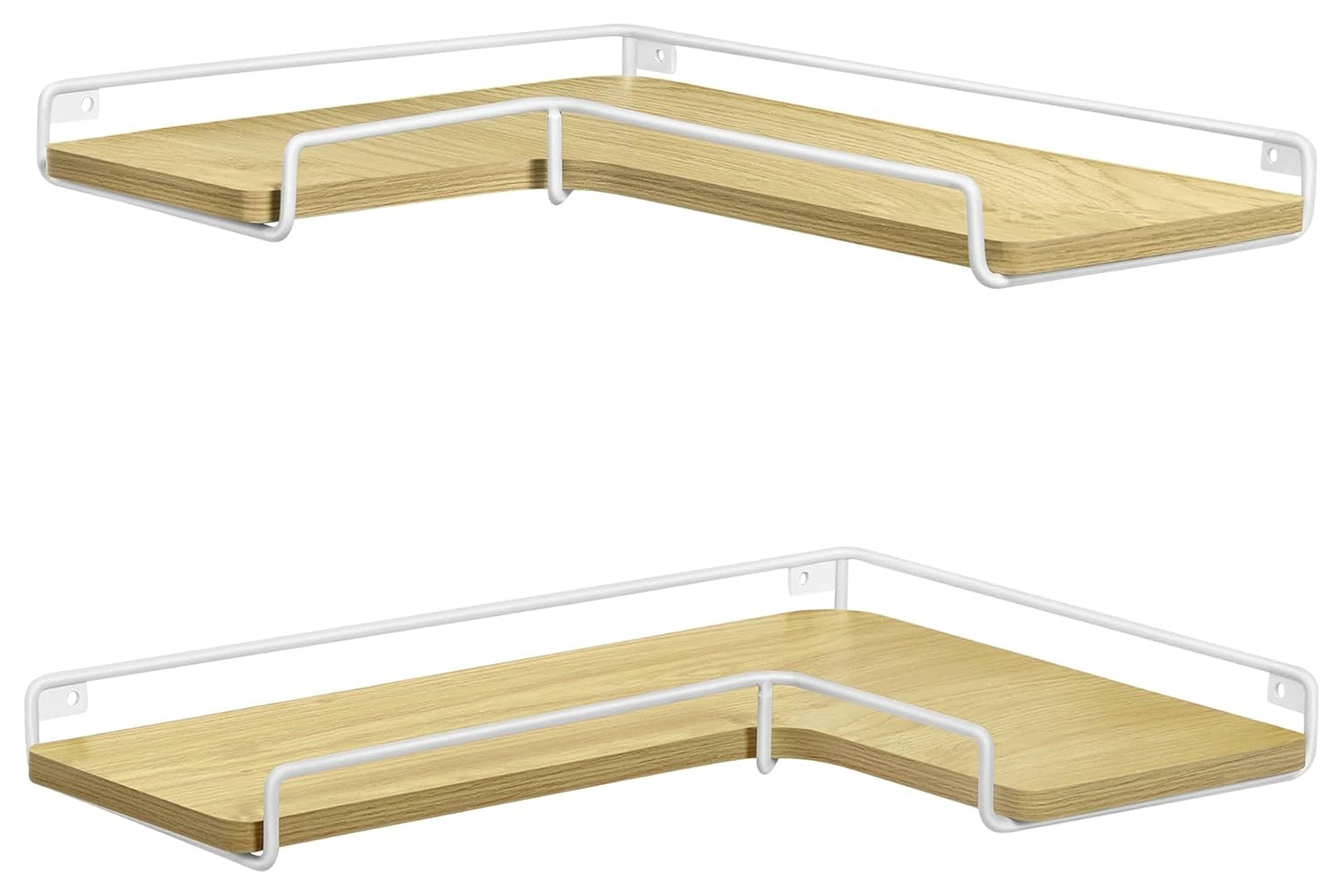 Vasagle Corner Floating Shelves, Wall Shelf Set Of 2, Corner Shelves For Wall Decor And Storage, Rustic Wood Shelves For Bathroom Bedroom Kitchen, With Cable Space, Rustic Brown And Black Ulls831b01