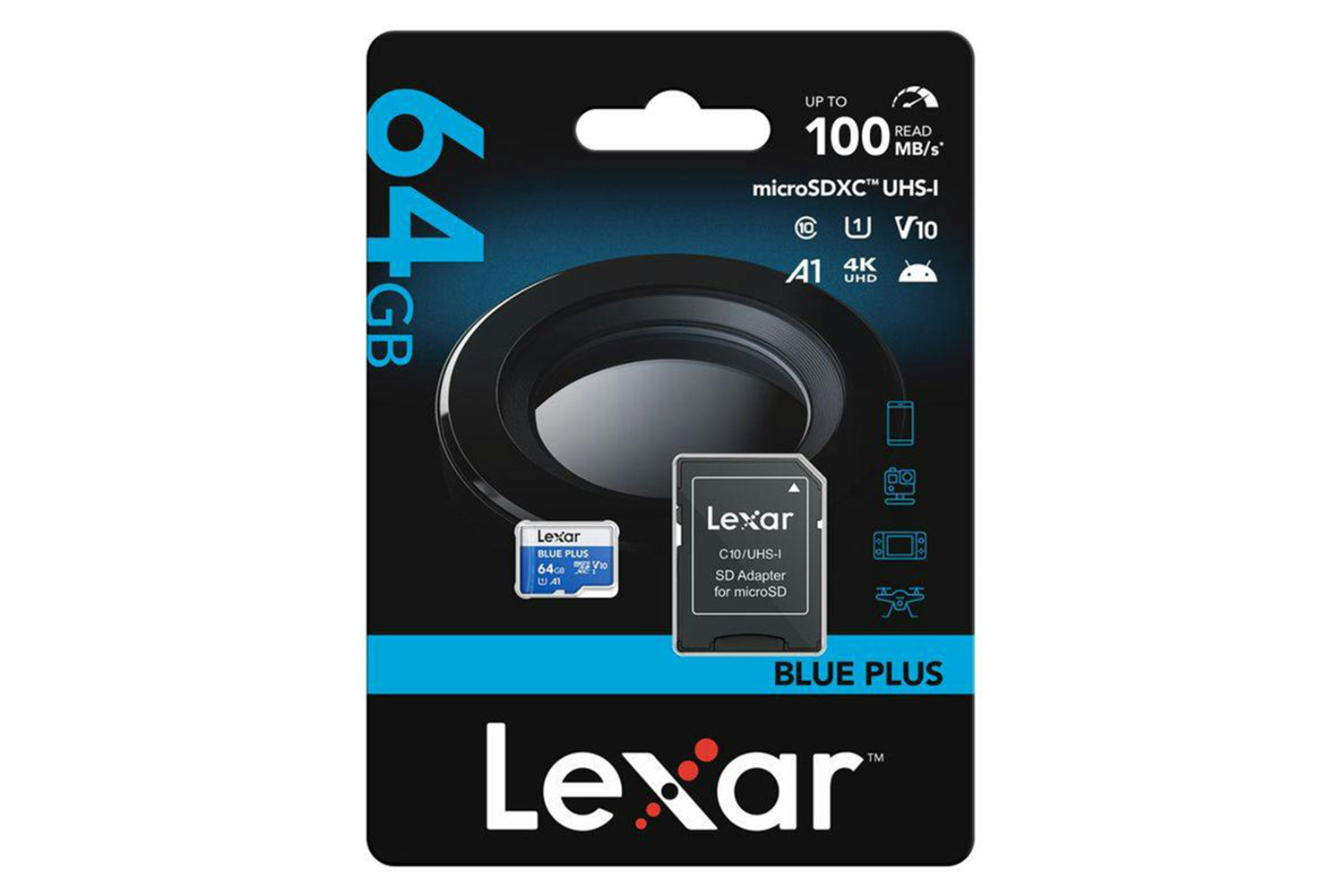 Lexar Blue Plus 633x Microsdxc UHS-I with SD Adapter | 64GB