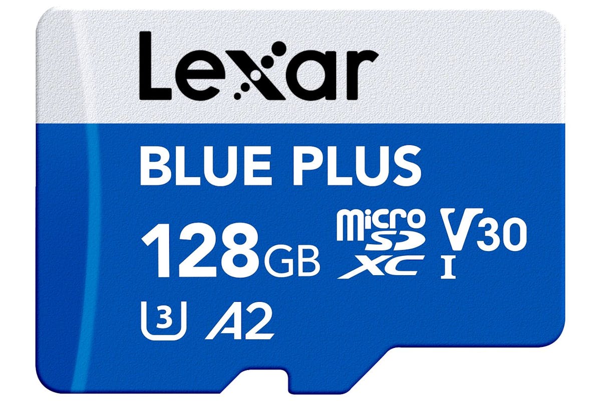 128gb Lexar Blue Plus 633x Microsdxc Uhs-i With Sd Adapter Up To 100mbs Read C10 A2 V30 U3-9