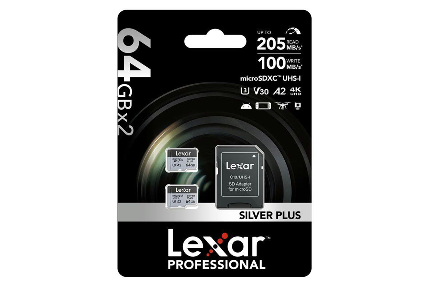 Lexar High-performance Silver Plus Microsdxc UHS-I with Adapter