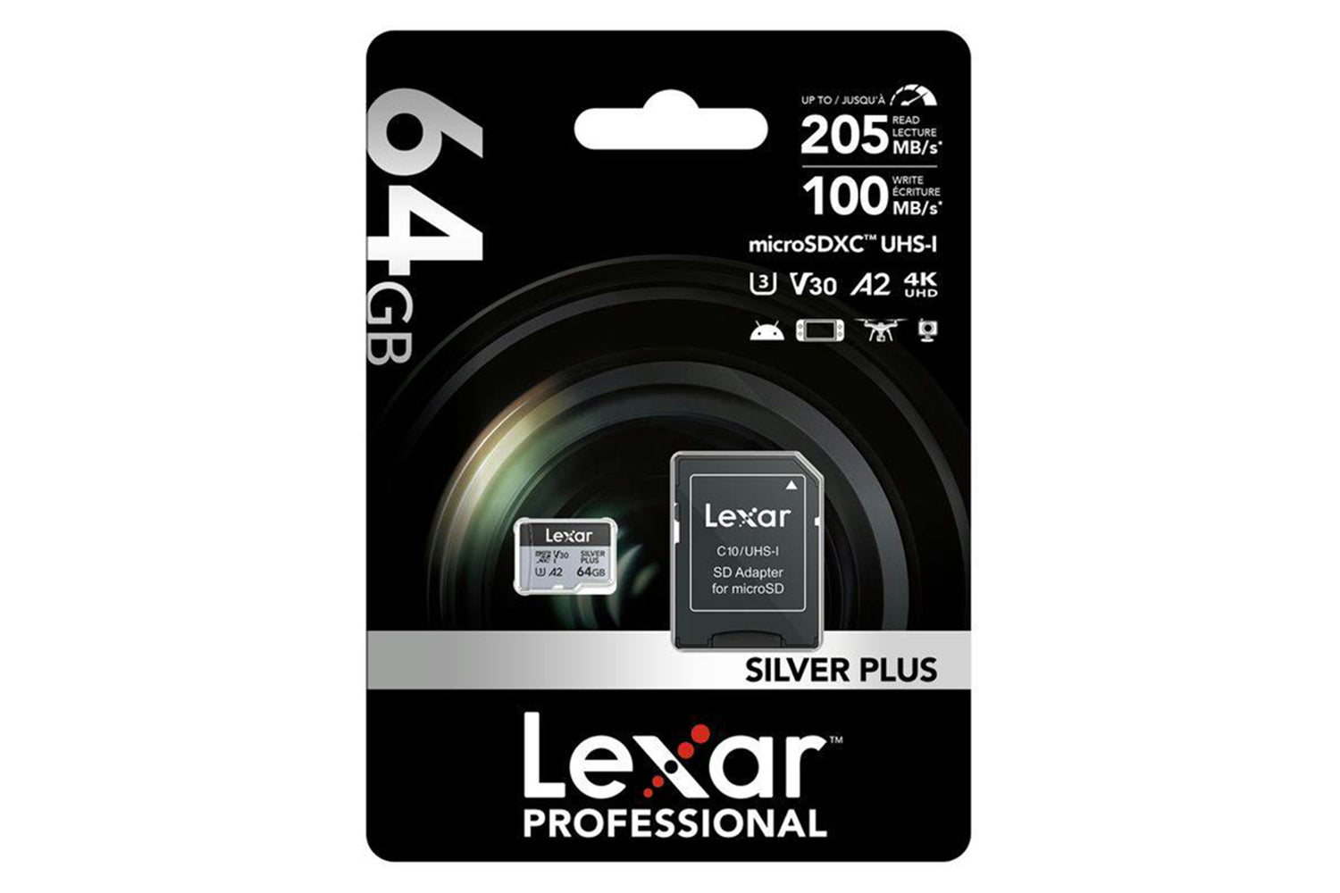 Lexar High-performance Silver Plus Microsdxc UHS-I with Adapter | 64GB
