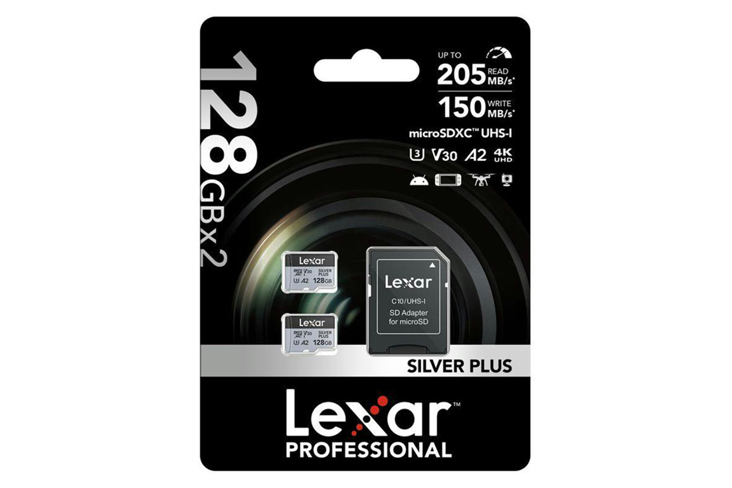 Lexar High-performance Silver Plus Microsdxc UHS-I Memory Card with Adapter | 128GB