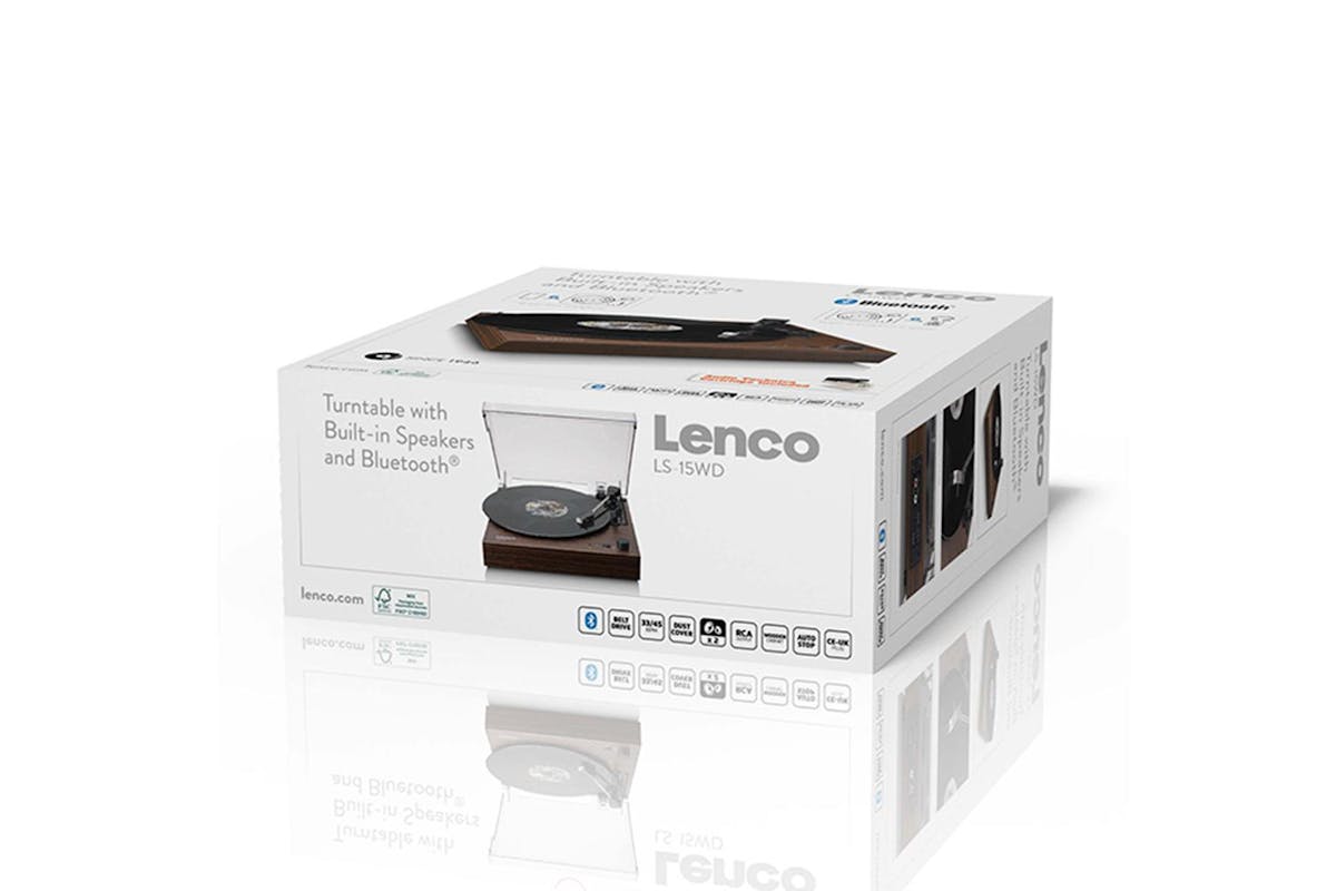 Lenco | Lenco Mahogany Turntable With Built-in Speakers | Standard Size-10
