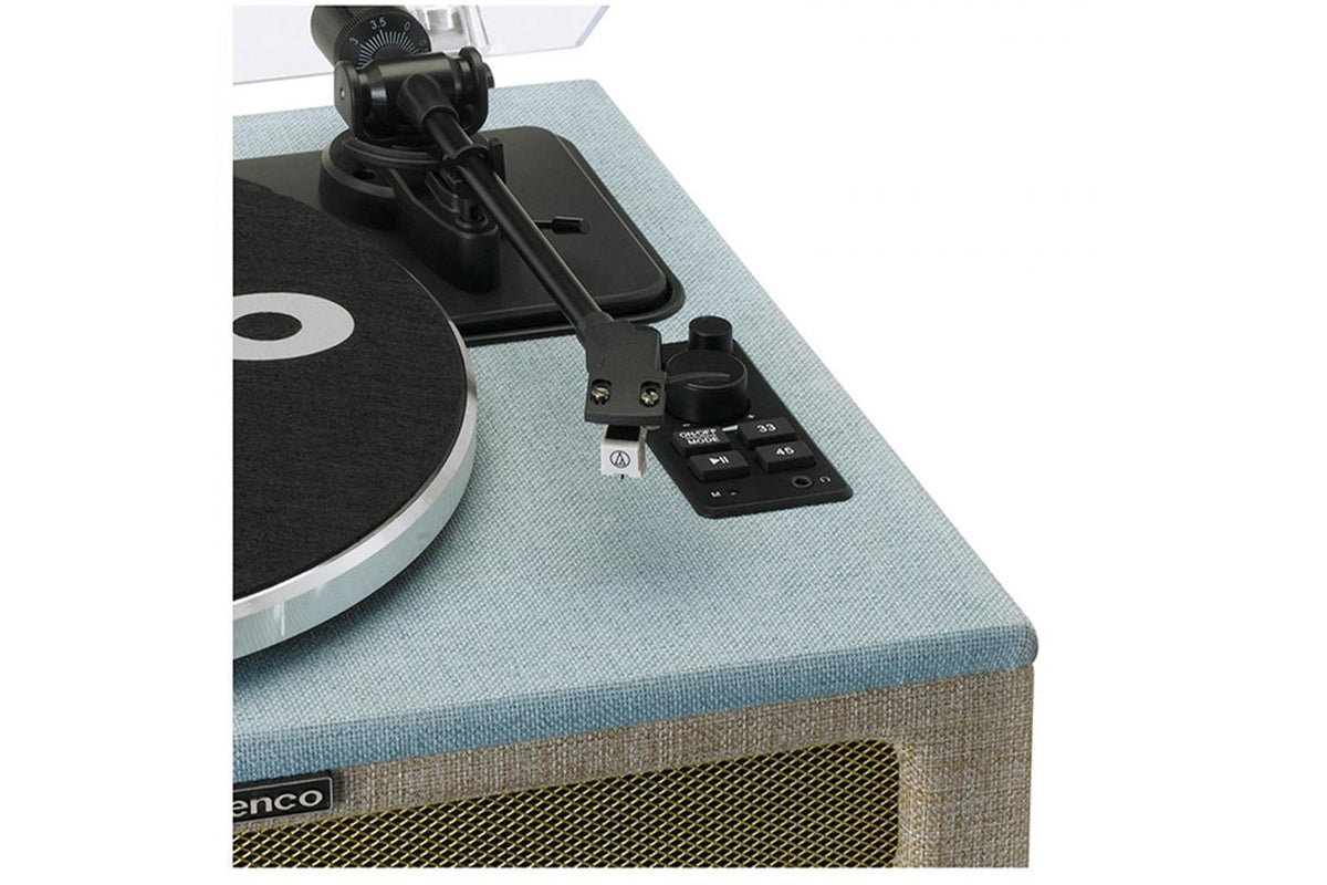 Lenco LS-440 Turntable | Built-In Speakers | Fabric | Blue-Taupe-4