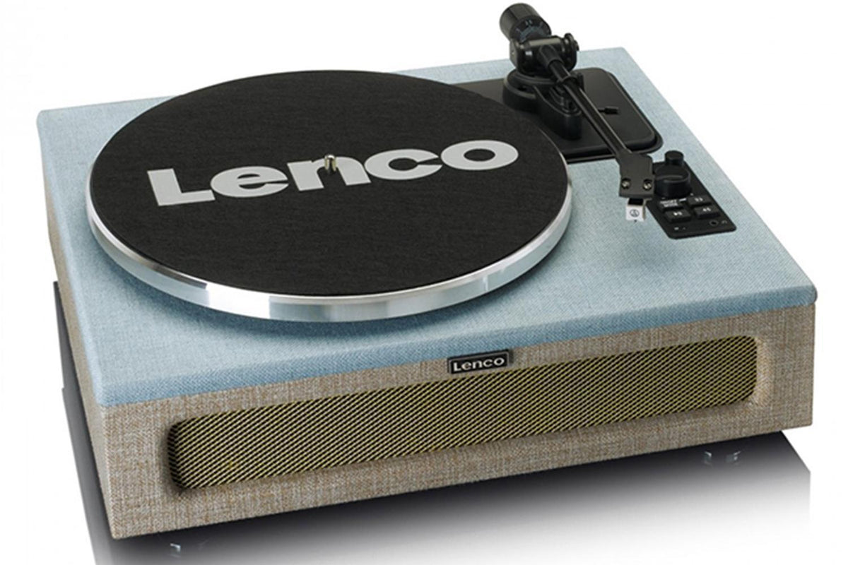 Lenco LS-440 Turntable | Built-In Speakers | Fabric | Blue-Taupe-5