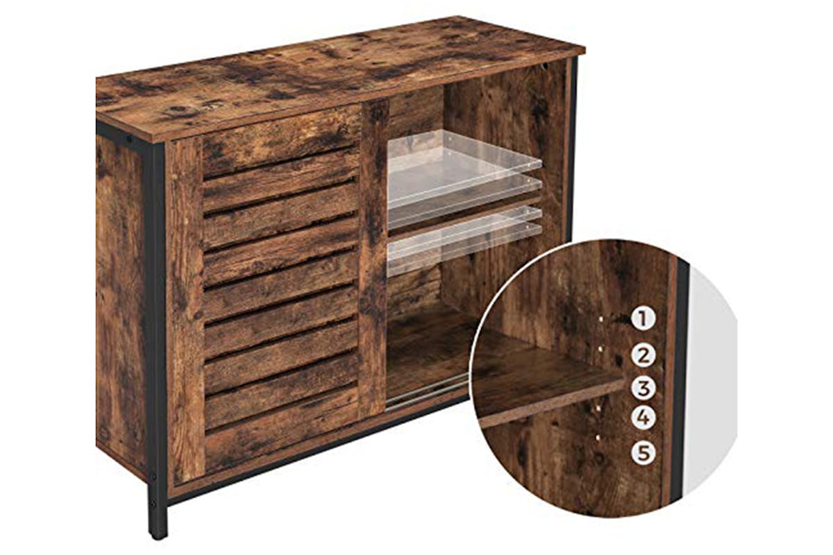 Vasagle Sideboard with Sliding Doors | Vintage Brown/Black-4