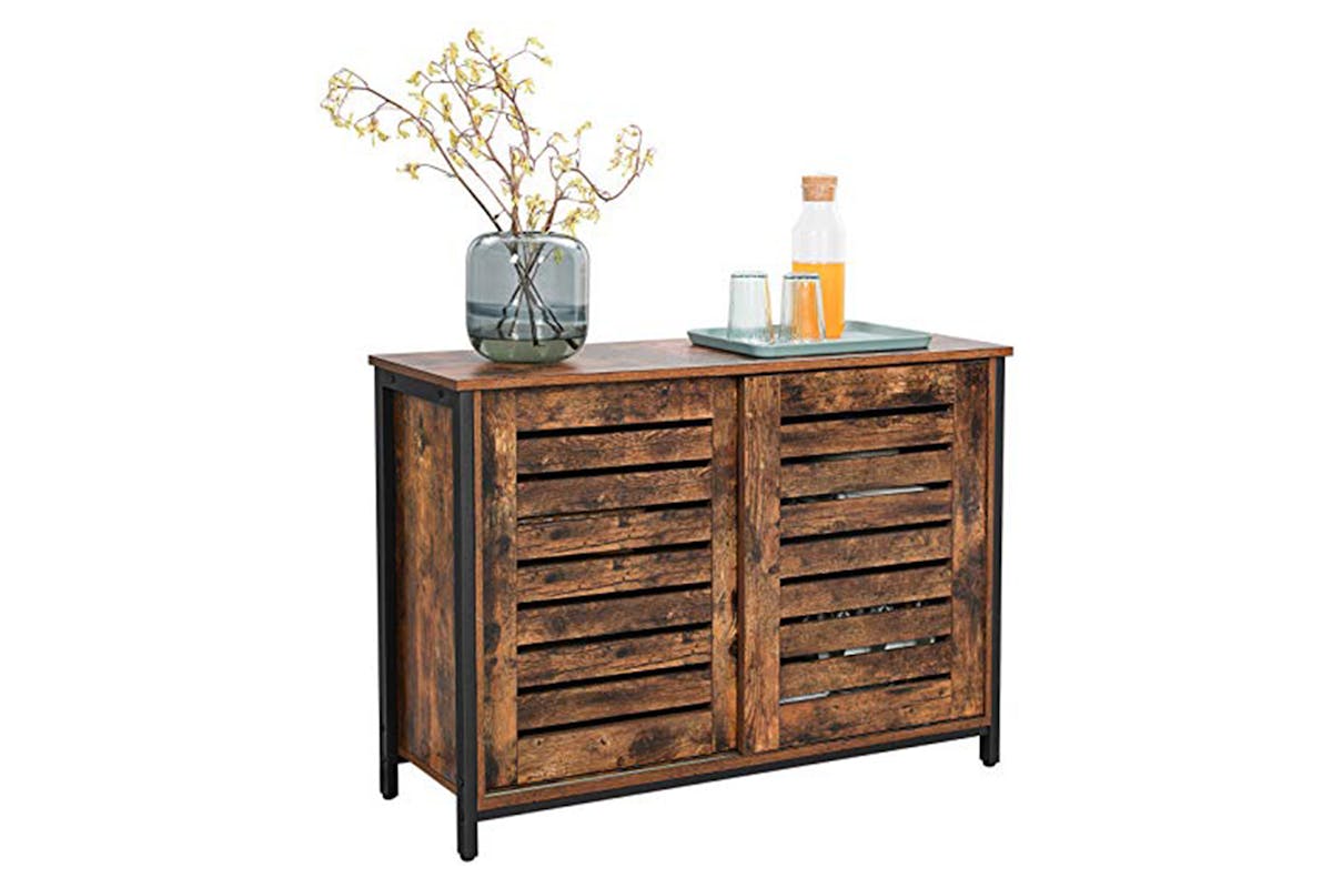 Vasagle Sideboard with Sliding Doors | Vintage Brown/Black-7