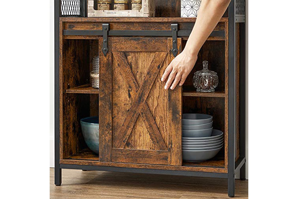 Vasagle Storage Cabinet with Adjustable Shelf | Rustic Brown/Black-3