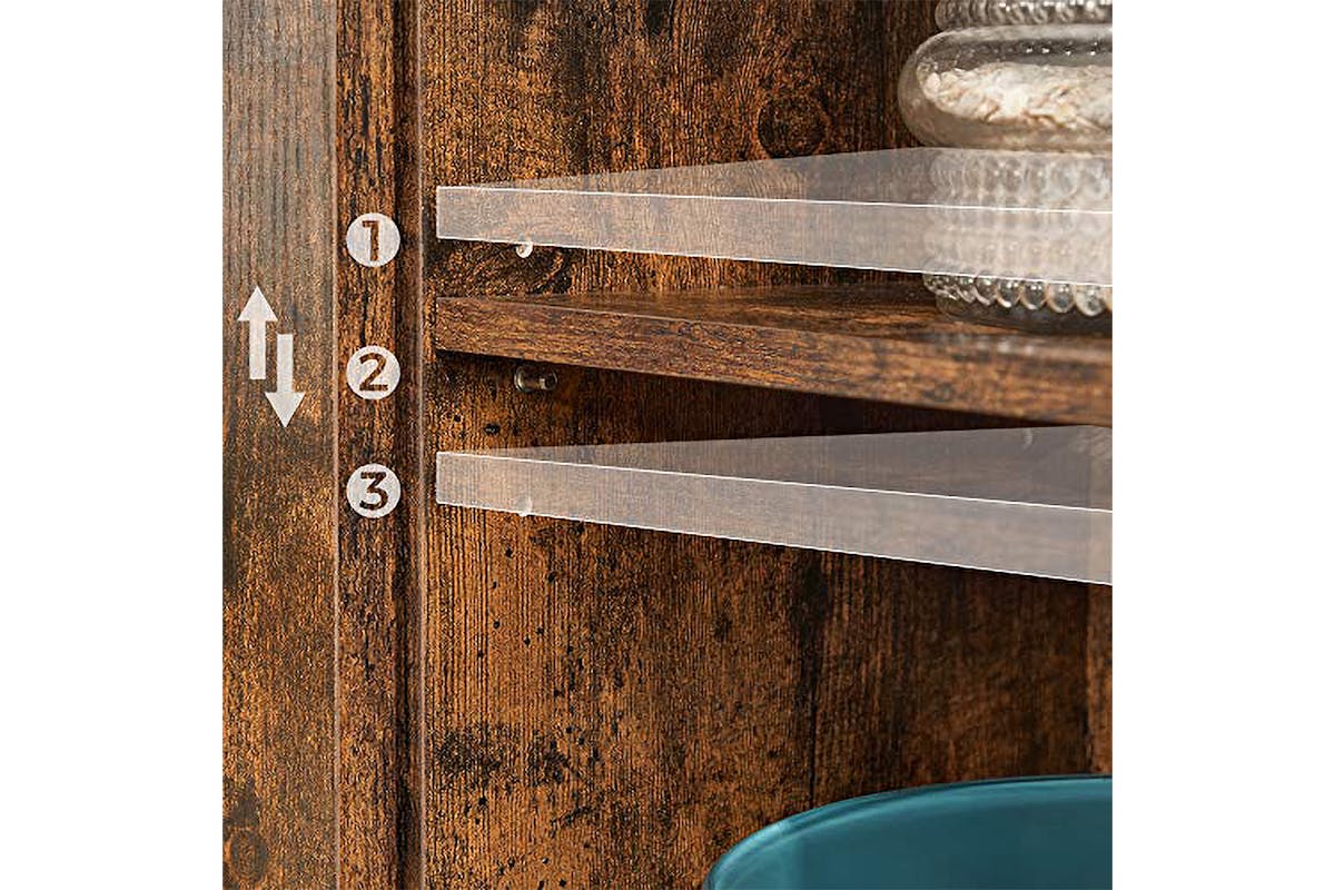 Vasagle Storage Cabinet with Adjustable Shelf | Rustic Brown/Black-4