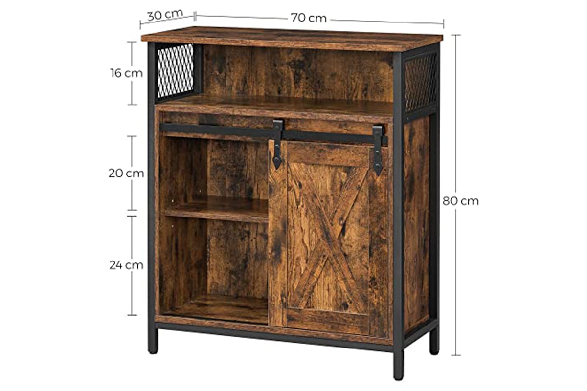 Vasagle Storage Cabinet with Adjustable Shelf | Rustic Brown/Black-5