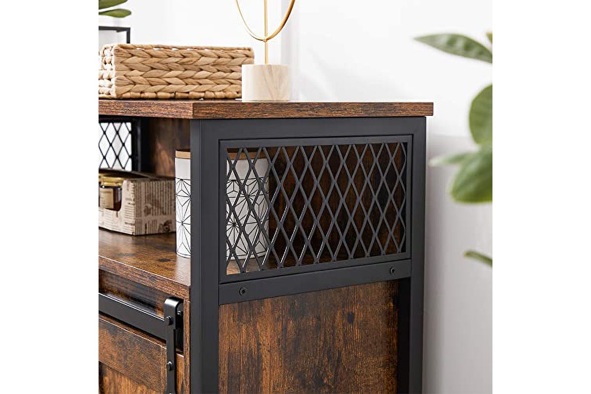 Vasagle Storage Cabinet with Adjustable Shelf | Rustic Brown/Black-6