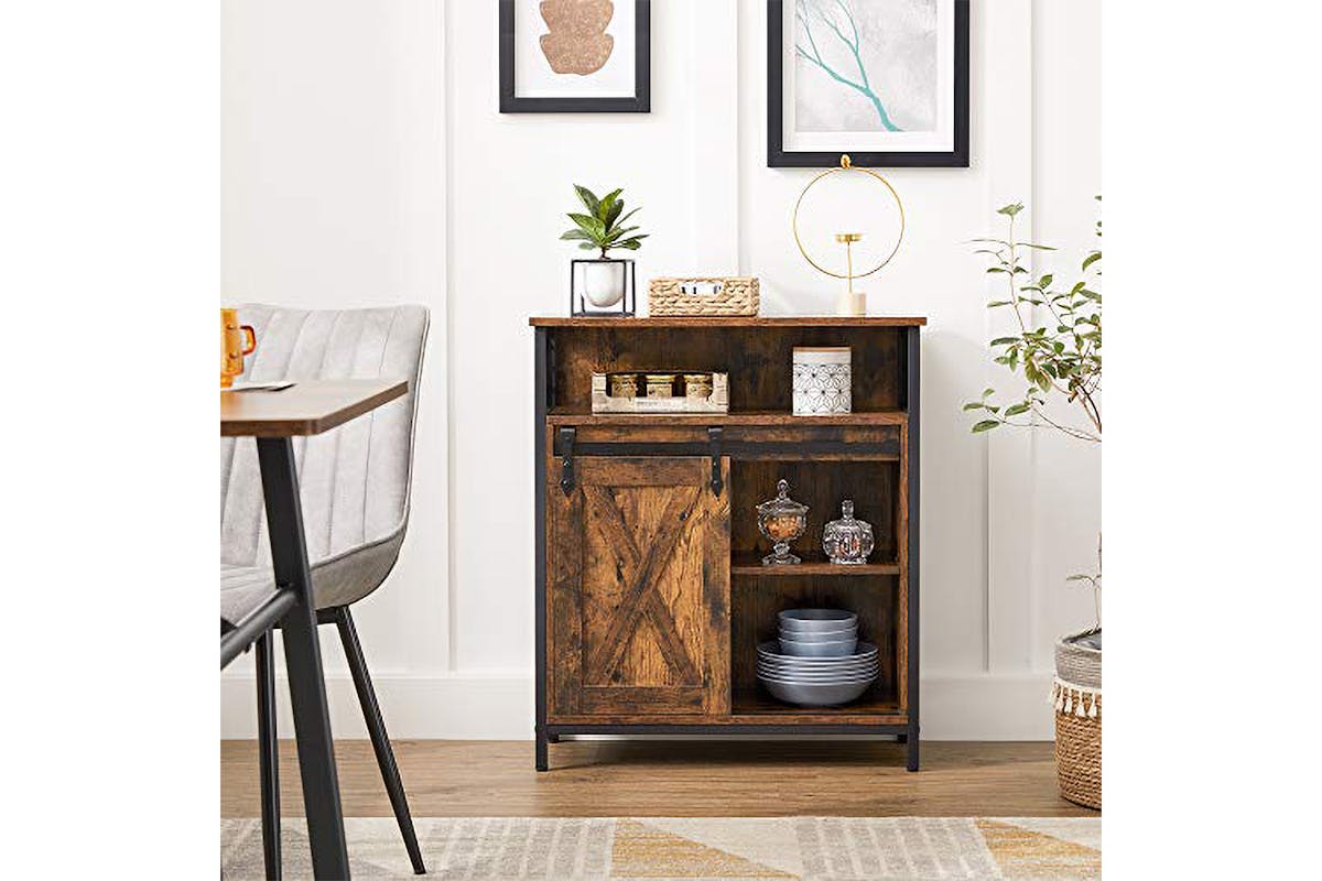 Vasagle Storage Cabinet with Adjustable Shelf | Rustic Brown/Black-7