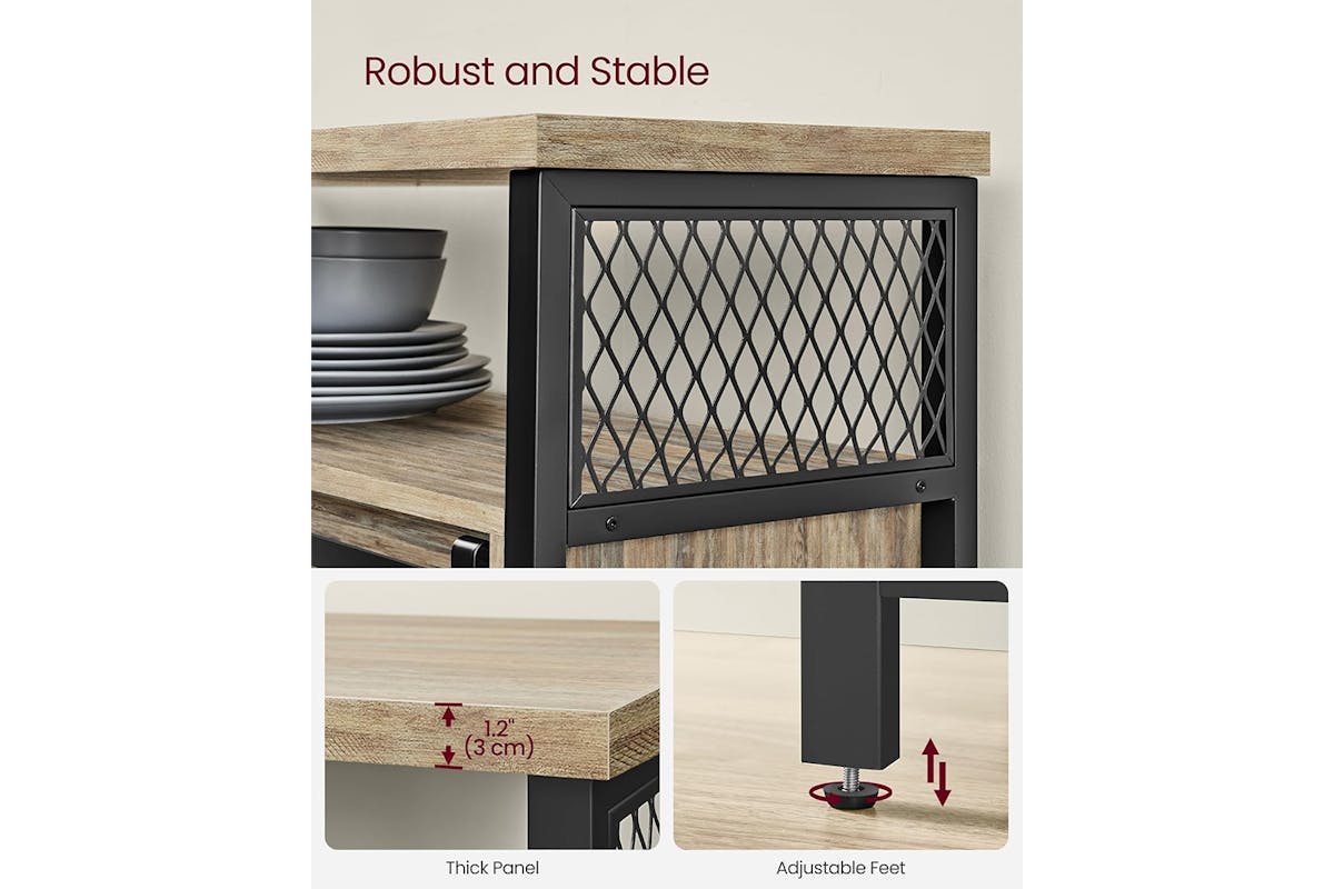 Vasagle Sideboard with 2 Sliding Barn Doors | Turquoise Brown/Ink Black-6