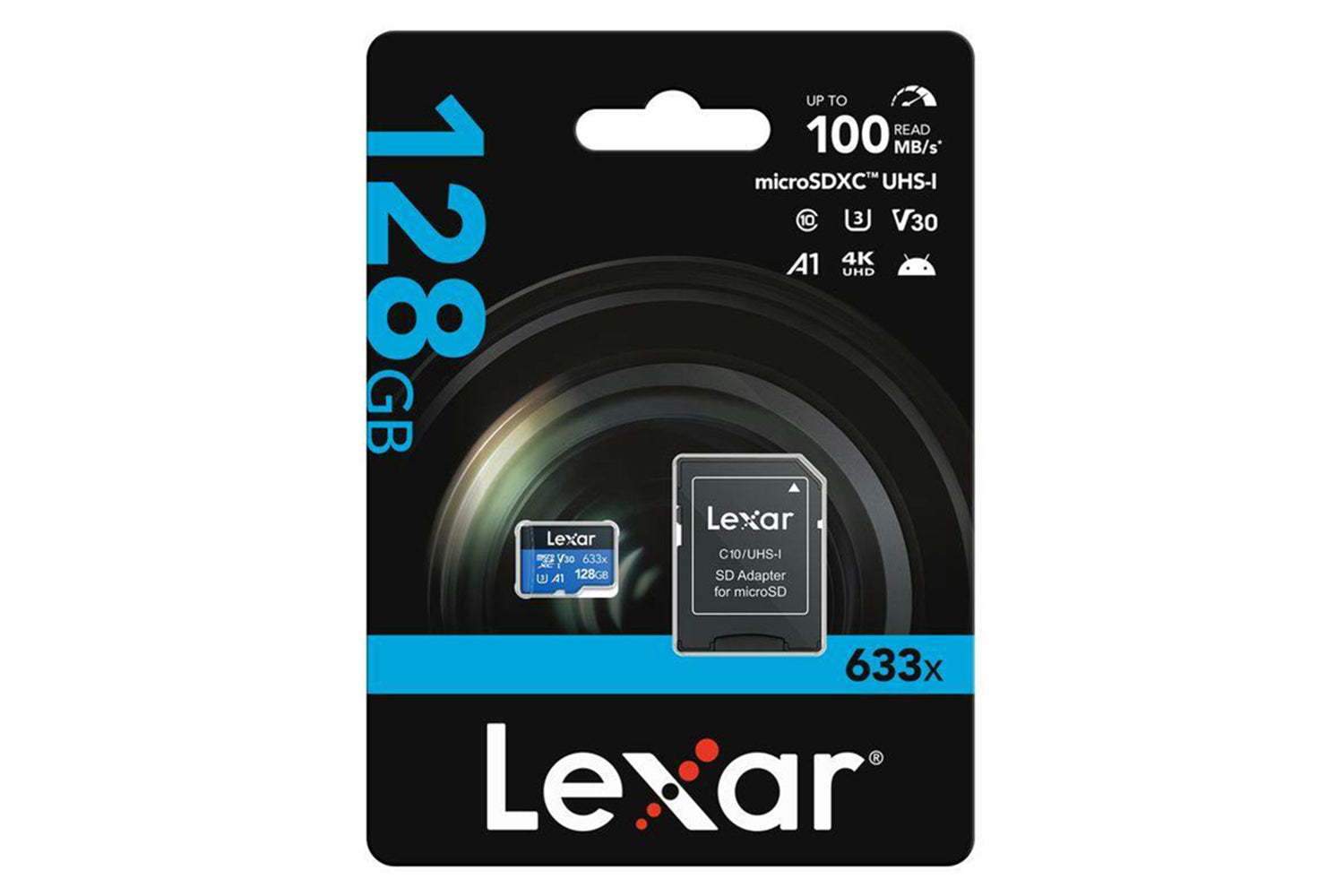 Lexar High-performance 633x Microsdxc UHS-I  Memory Card with SD Adapter | 128GB