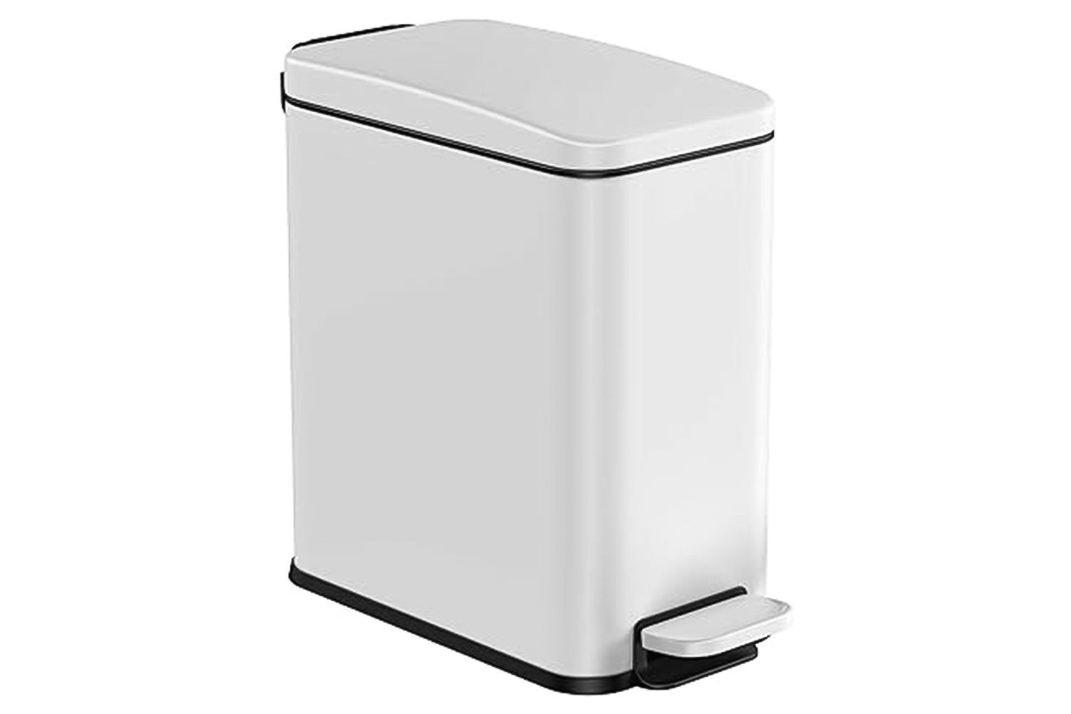 Songmics Bathroom Trash Can, 1.3 Gallon Small Trash Bin With Lid, Slim For Small Spaces, Stainless Steel Garbage Can, Soft Close, Black Ultb560b05