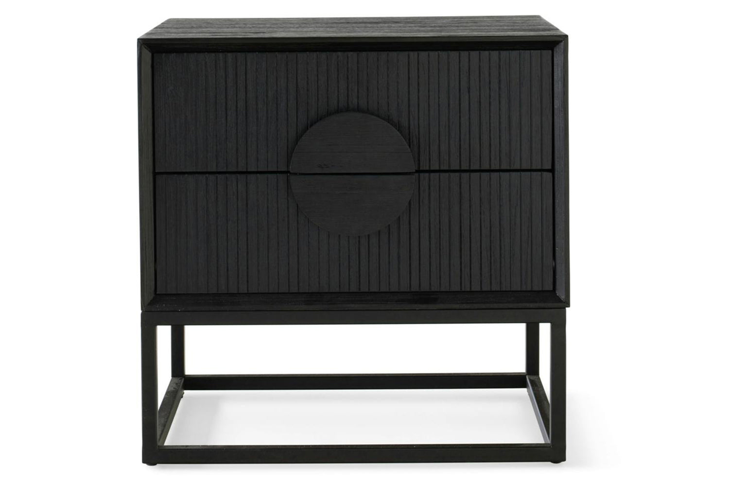 Teca Square Bedside Table | 2 Drawer | Matt Black