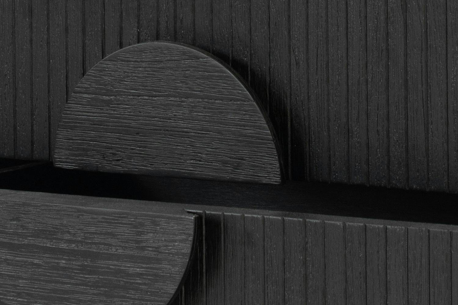 Teca Square Bedside Table | 2 Drawer | Matt Black-6