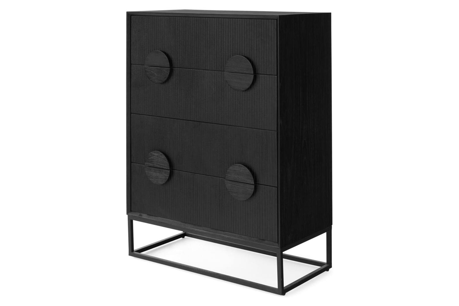 Teca Chest Of Drawer | 4 Drawer | Matt Black-2