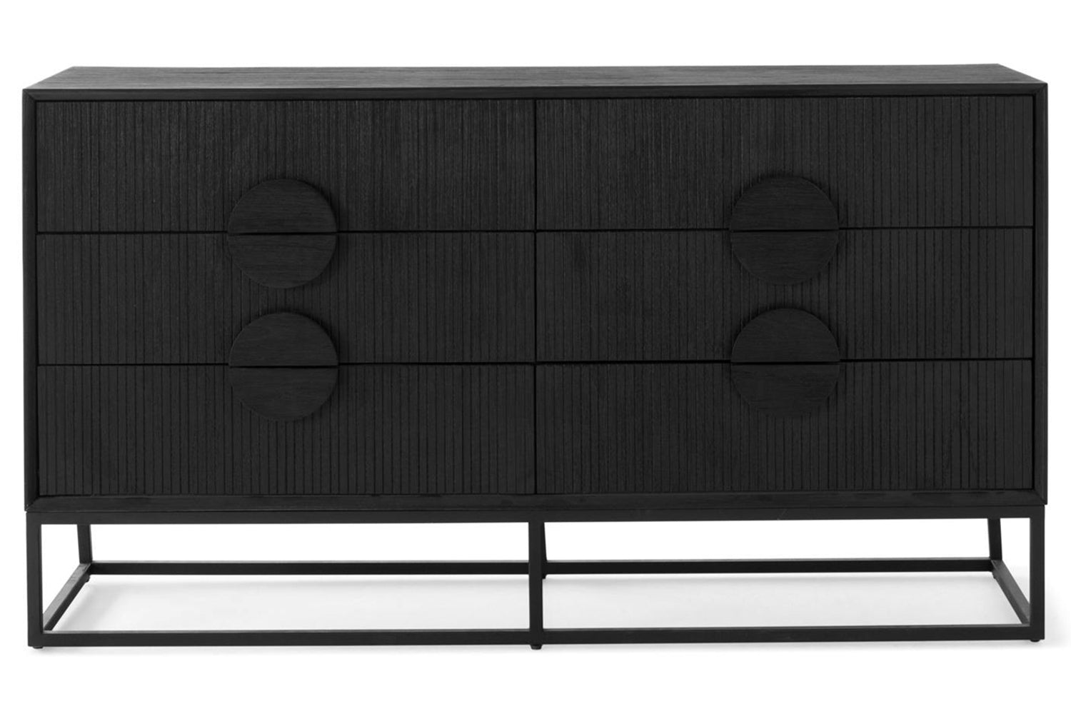 Teca Dresser | 6 Drawer | Matt Black