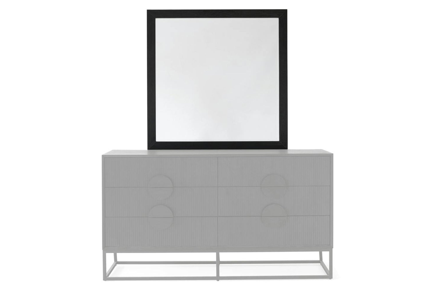 Teca Dresser Mirror | Matt Black | 100 x 100 cm-5