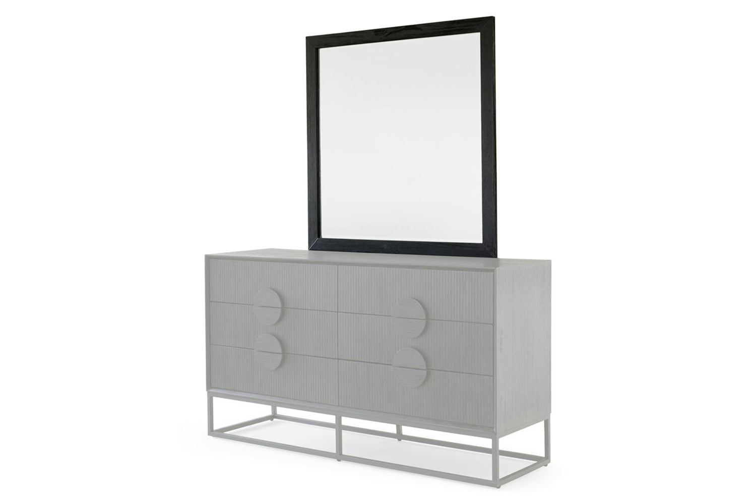 Teca Dresser Mirror | Matt Black | 100 x 100 cm-4