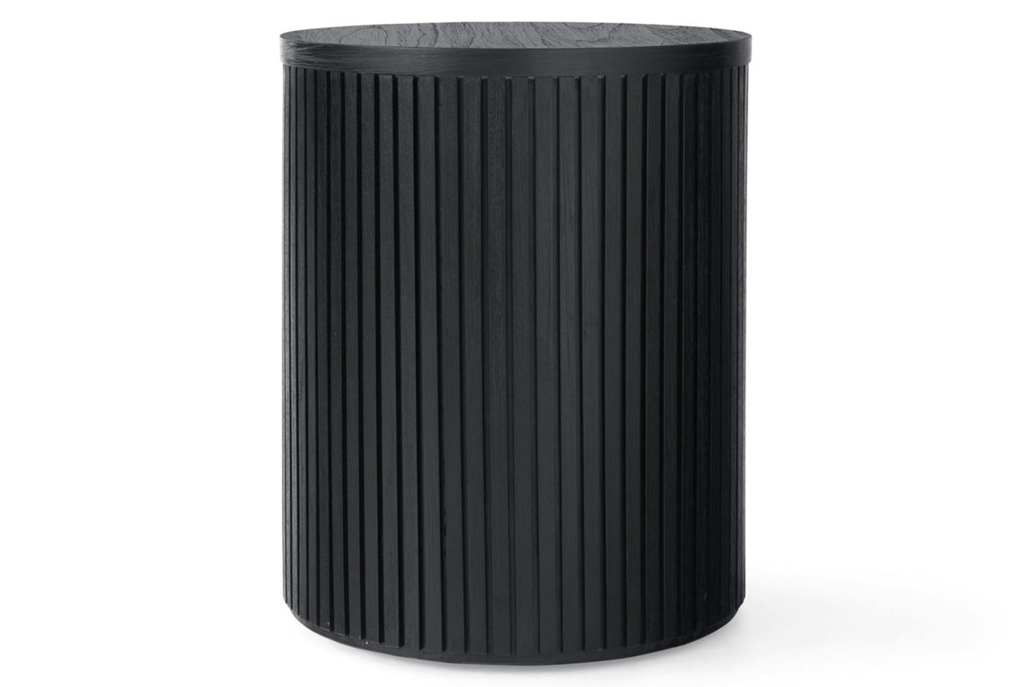 Teca Round Bedside Table | Matt Black